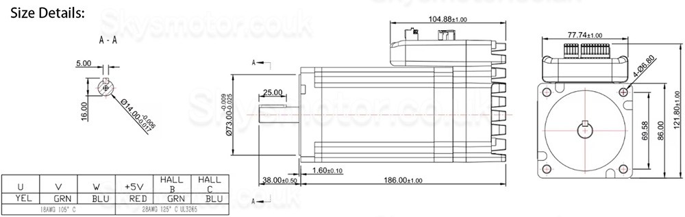 NEMA 34 Integrated AC Servo Motor JMC iHSV86-30-66-72 660W 2.03N.m 3000RPM 72V 13.1A 86x86mm